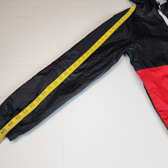 SPYDER Windbreaker Jacket Men M Red Black ColorBlock Outdoors Full zip Hooded - Picture 12 of 13